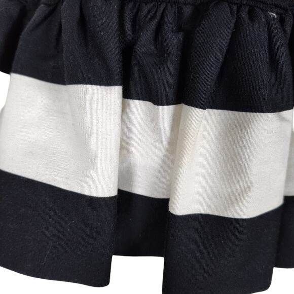 Vintage 80s Huey Waltzer Darcy Party Dress Size S Striped Drop Waist Full Skirt - Picture 10 of 15